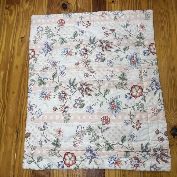 2 Vintage Croscill Floral Pillowcase Shams 30X25” Cottagecore Pink Blue USA 80s - Picture 9 of 14